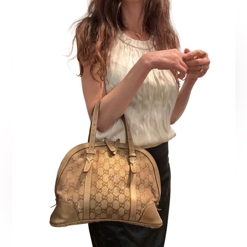 Gucci Brown Shoulder Bag with Leather Trim - Picture 9 of 11